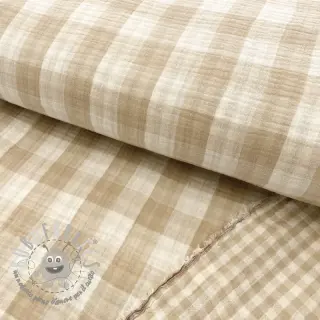 Mussola/Doppia garza Double sided CHECKS MINI beige