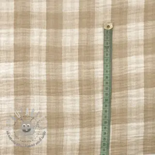 Mussola/Doppia garza Double sided CHECKS MINI beige