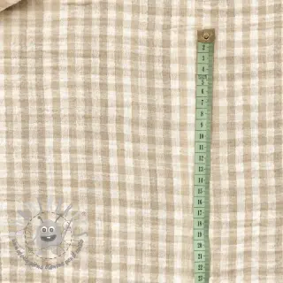 Mussola/Doppia garza Double sided CHECKS MINI beige
