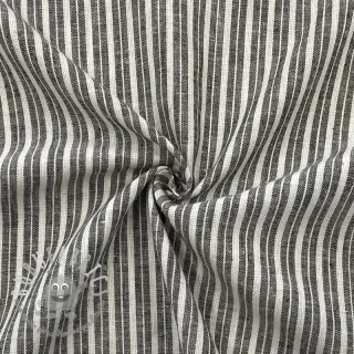 Lino con cotone Lira big stripe black