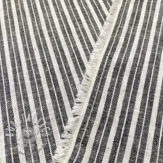 Lino con cotone Lira big stripe black