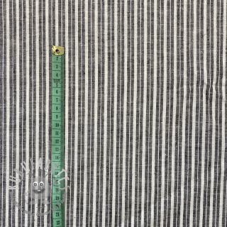 Lino con cotone Lira big stripe black