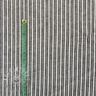 Lino con cotone Lira big stripe black