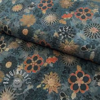 Viscosa RADIANCE Floralia blue shadow digital print