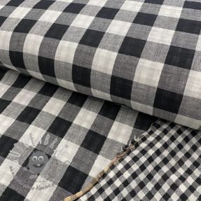 Mussola/Doppia garza Double sided CHECKS MINI black