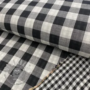 Mussola/Doppia garza Double sided CHECKS MINI black