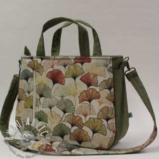 Tessuto decorativo premium Linenlook Elegant ginko digital print