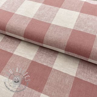 Viscosa con lino YARN DYED CHECK old rose
