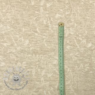 Viscosa con lino JACQUARD Leaves natural