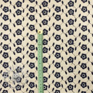 Viscosa con lino embroidery Michaela navy