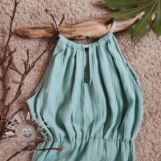 Mussola/Doppia garza teal ORGANIC
