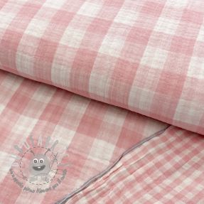 Mussola/Doppia garza Double sided CHECKS MINI old rose