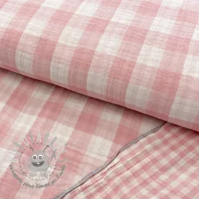 Mussola/Doppia garza Double sided CHECKS MINI old rose