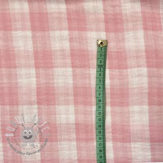 Mussola/Doppia garza Double sided CHECKS MINI old rose