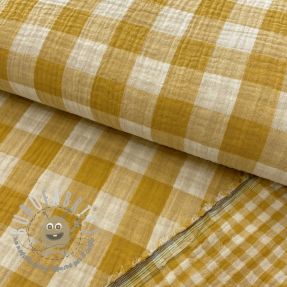 Mussola/Doppia garza Double sided CHECKS MINI ochre