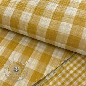 Mussola/Doppia garza Double sided CHECKS MINI ochre