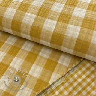 Mussola/Doppia garza Double sided CHECKS MINI ochre
