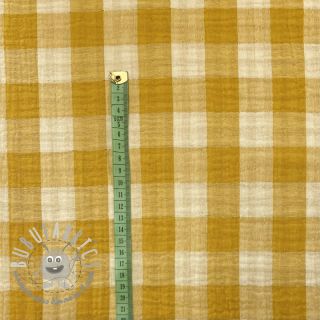 Mussola/Doppia garza Double sided CHECKS MINI ochre