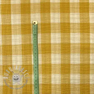 Mussola/Doppia garza Double sided CHECKS MINI ochre