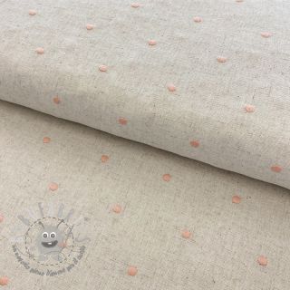 Viscosa con lino embroidery Dots rose