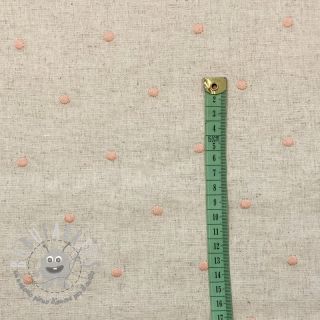 Viscosa con lino embroidery Dots rose