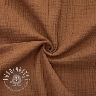 Mussola/Doppia garza cognac ORGANIC