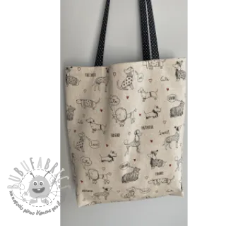 Tessuto decorativo Linenlook Sweet doggie friends