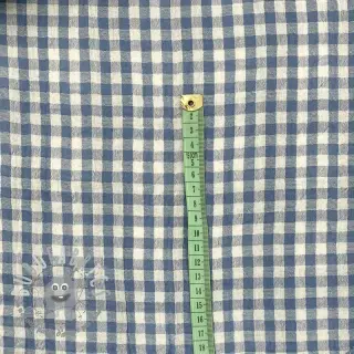 Mussola/Doppia garza Double sided CHECKS MINI indigo