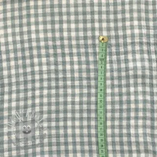 Mussola/Doppia garza Double sided CHECKS MINI green
