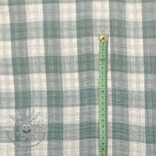 Mussola/Doppia garza Double sided CHECKS MINI green