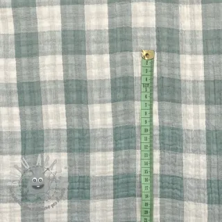Mussola/Doppia garza Double sided CHECKS MINI green