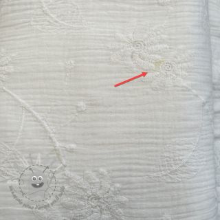 Mussola/Doppia garza EMBROIDERED Leaf white 2nd class