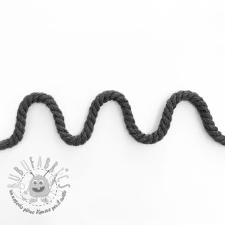 Cordino di cotone ritorto 8 mm dark grey
