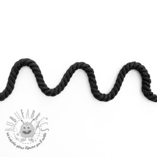 Cordino di cotone ritorto 8 mm black