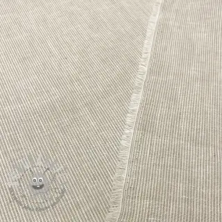 Lino con cotone Lira mini stripe beige