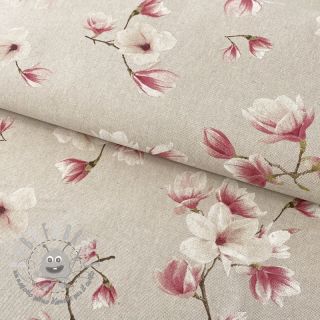 Tessuto decorativo Linenlook Floral magnolia bloom