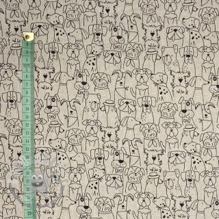 Tessuto decorativo Linenlook Dog cartoon line