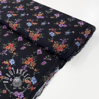 Viscosa RADIANCE Darkness flowers black digital print