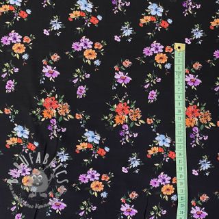 Viscosa RADIANCE Darkness flowers black digital print