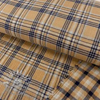 Mussola/Doppia garza Double sided CHECKS multicolour brown