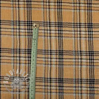 Mussola/Doppia garza Double sided CHECKS multicolour brown