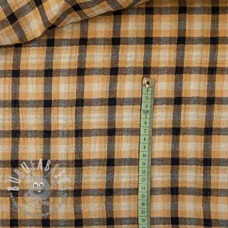 Mussola/Doppia garza Double sided CHECKS multicolour brown