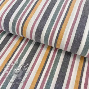 Mussola/Doppia garza yarn dyed Stripe purple