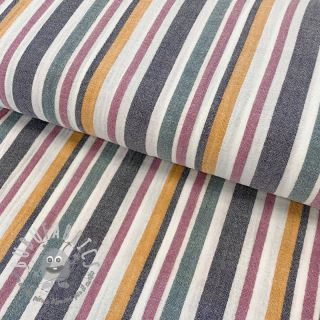 Mussola/Doppia garza yarn dyed Stripe purple