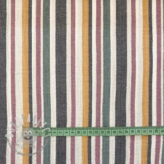 Mussola/Doppia garza yarn dyed Stripe purple