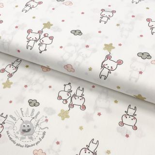 Tessuto di cotone Glitter sweet mouse ecru 2nd class