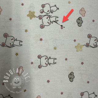 Tessuto di cotone Glitter sweet mouse ecru 2nd class