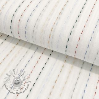 Mussola/Doppia garza Embroidery stripes white