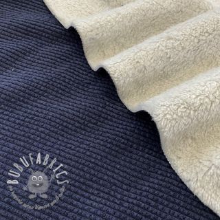 Velluto a coste FAUX FUR navy