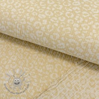 Mussola/Doppia garza jacquard Animal yellow ecru